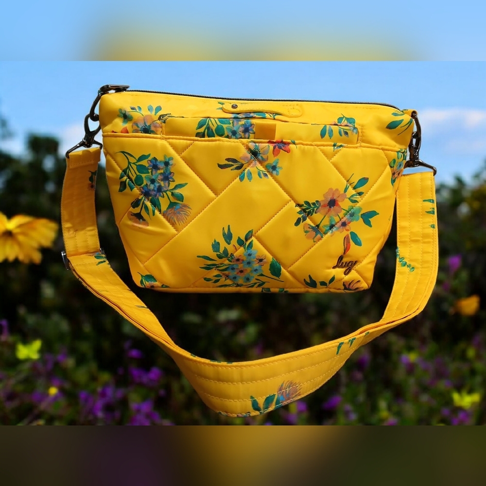 Lug Flare Yellow Floral Crossbody Purse Woman's Girlhood Grandma Core